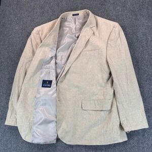 Stafford Signature Blazer Sports Coat Men's 50 Reg Classic Fit Beige Linen Blend
